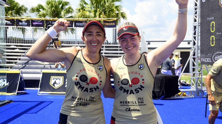 Tia Norton celebrating the 2023 Pro Padel League title for the Las Vegas Smash 