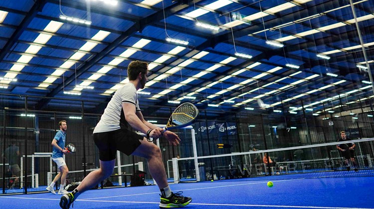 Padel players playing in the British Tour Derby