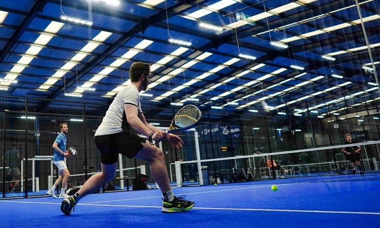 Padel players playing in the British Tour Derby