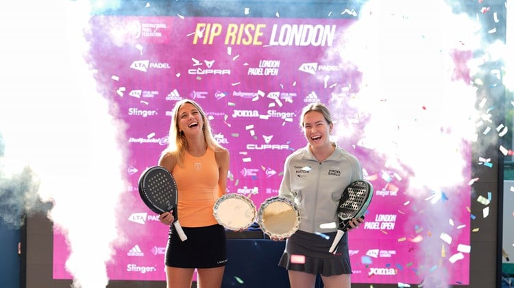 Tia Norton and Carla Fito Fernandez with the London Padel Open title