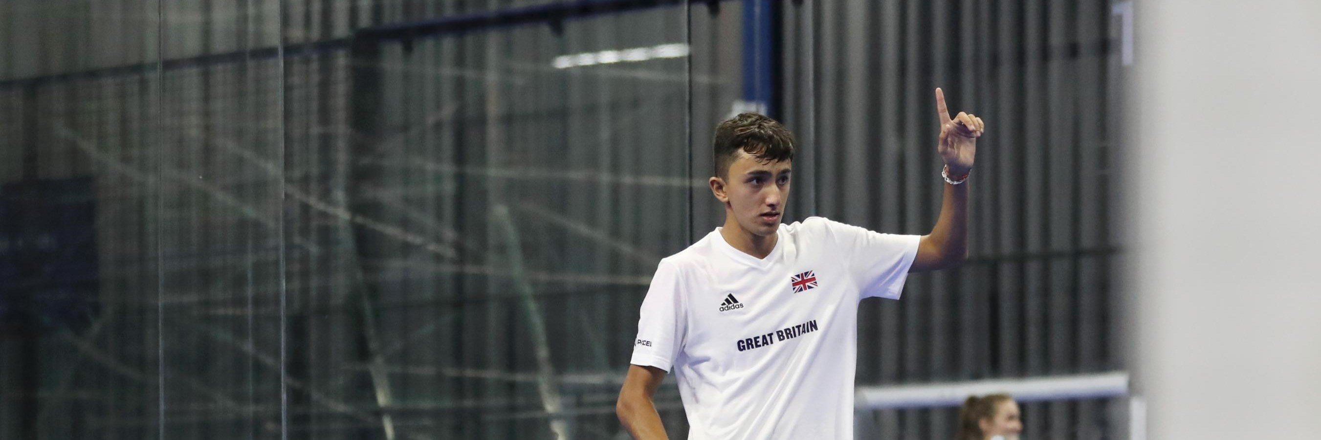 British padel player Nikhil Mohindra on a padel court