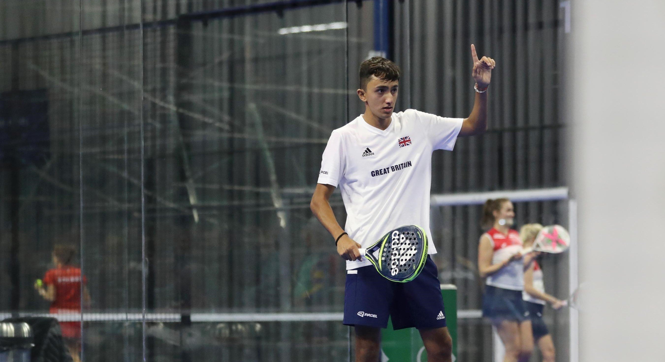 British padel player Nikhil Mohindra on a padel court