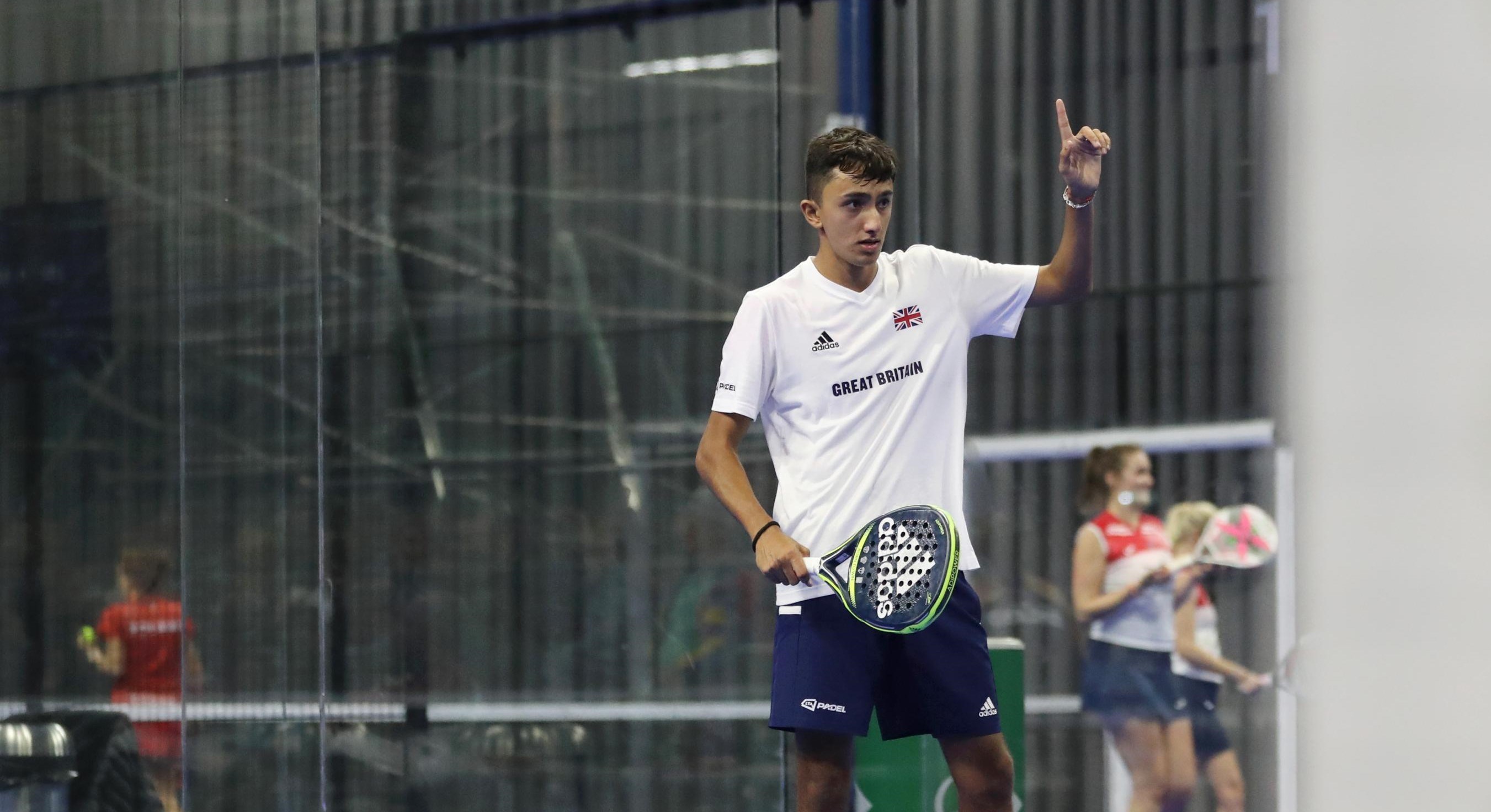 British padel player Nikhil Mohindra on a padel court
