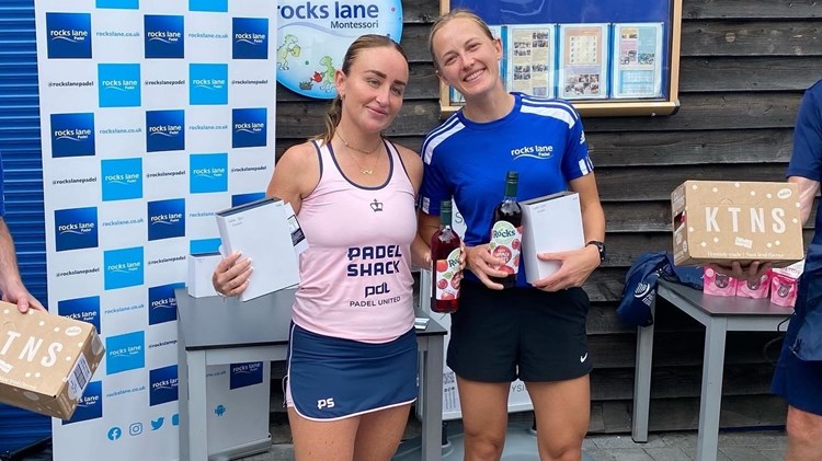 Aimee Gibson and Victoria Nicholas with the British Tour Rocks Lane title