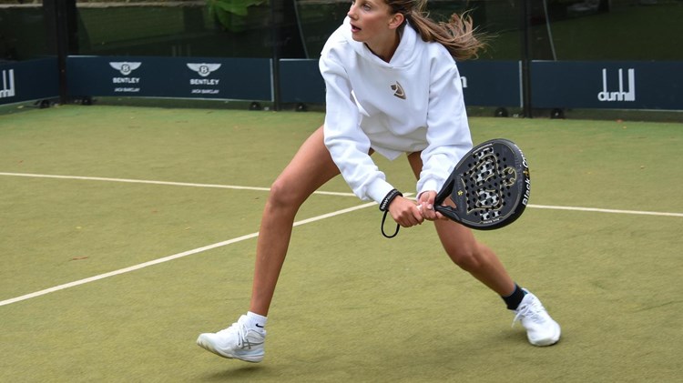 Rosie Quirk playing padel.