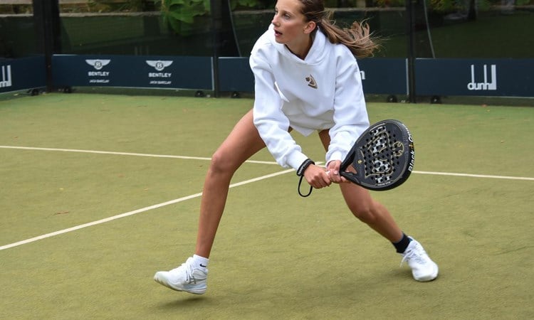 Rosie Quirk playing padel.