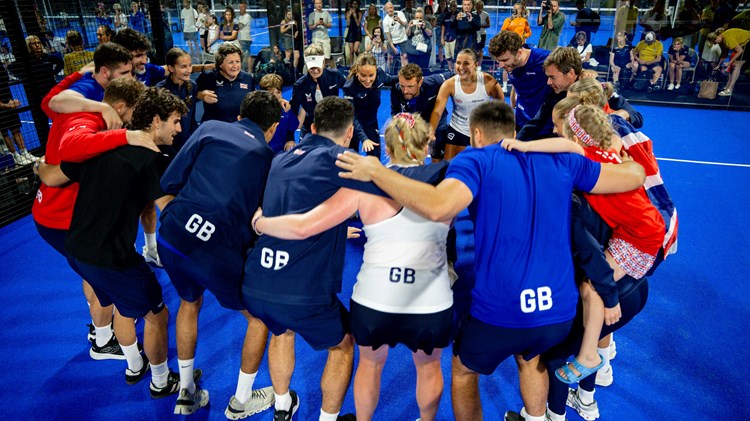 Team GB huddle at the Euro Padel Cup.