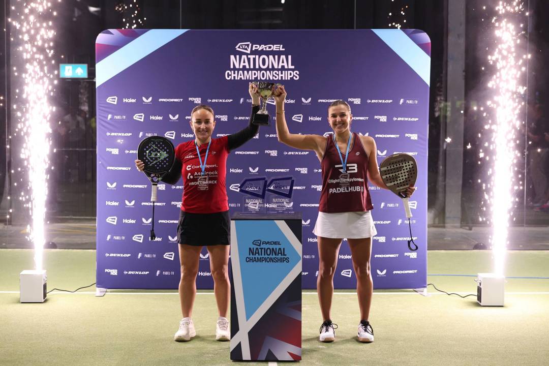 Aimee Gibson and Catherine Rose hold the women's title at the LTA Padel National Championships