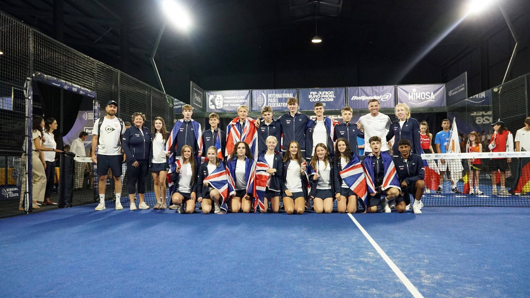 The junior GB padel team at the FIP Padel Euro Cup